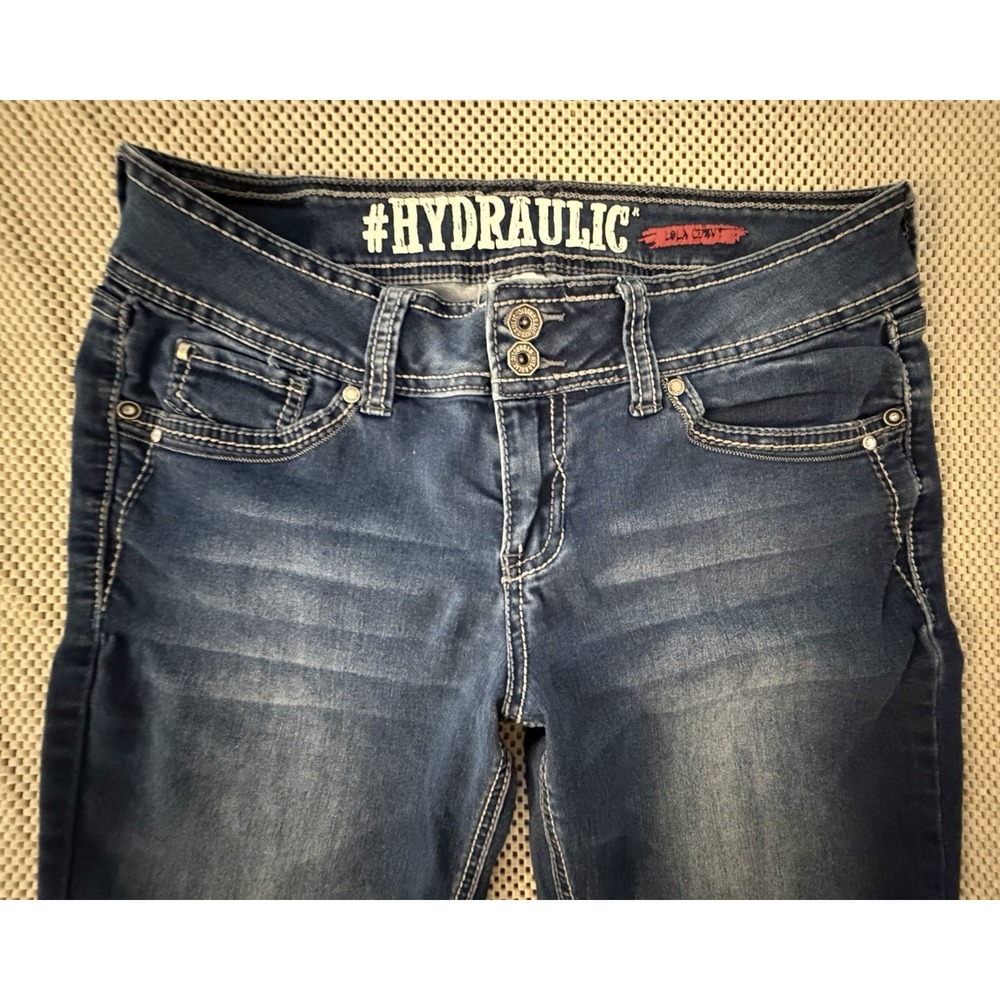 Hydraulic Jeans Size 13/14 Curvy Lola Micro Boot Cut Stretch Thick Stitch Y2K